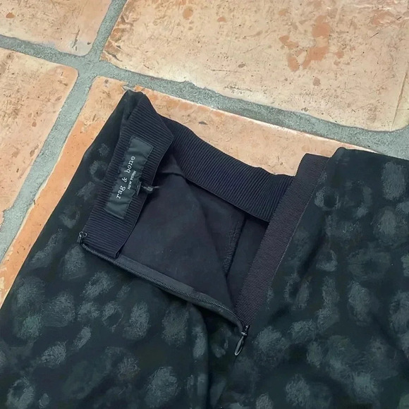 Rag & Bone Simone Leopard Print Black Pant Size 4 MSRP$325 Rag and Bone - Picture 10 of 12